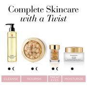 Cleanse day and night with ceramide oil cleanser, nourish day and night with advanced ceramide capsules, treat eyes with advanced ceramide eye capsules and moisturize day with advanced ceramide SPF15 moisturizer.