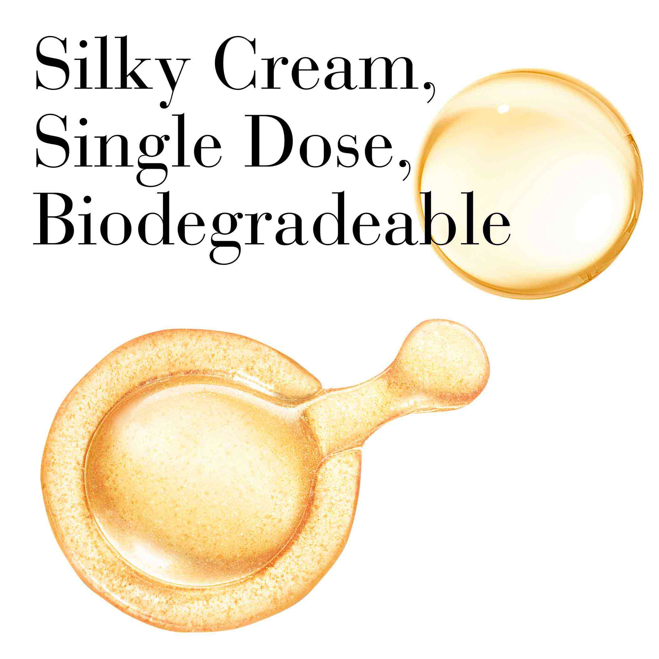 Silky cream, single dose, biodegradable