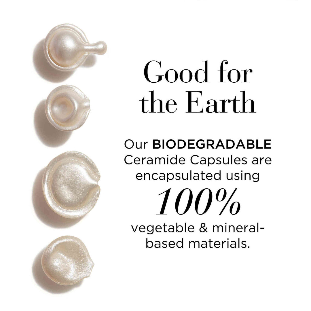 Our biodegradable ceramide capsules are encapsulated using 100% vegetable and mineral-based materials