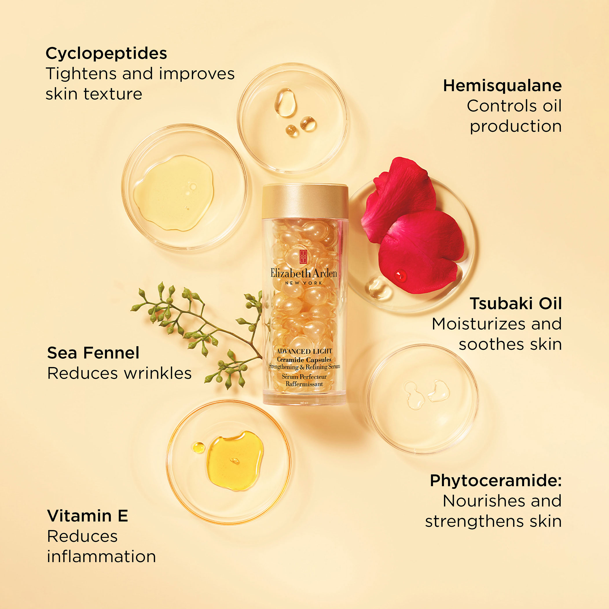 Ingredients- Cyclopeptides-tightens and improves skin texture, Hemisqualane- controls oil production, sea fennel-reduces wrinkles, Tsubaki oil-moisturizes and soothes skin, vitamin e- reduces inflammation, phytoceramide-nourishes and strengthens skin
