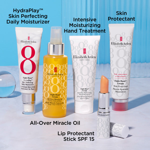 Eight Hour Collection- Hydraplay Daily Moisturizer, Miracle Hydrating Mist, Intensive Moisturizing Hand Treatment, Lip Protectant Stick SPF15, Skin Protectant